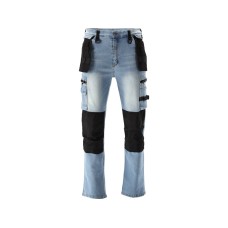SPODNIE ROBOCZE MONTERSKIE STRETCH JEANS LIGHT BLUE ROZM. M YT-79071