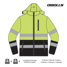 KURTKA SOFTSHELL OSTRZEGAWCZA ORIOLUS ROZM. XL YT-79397