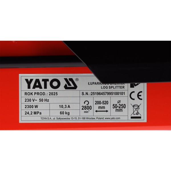 ŁUPARKA DO DREWNA SIŁA ROZŁUPUJĄCA: 7 TON YT-79951
