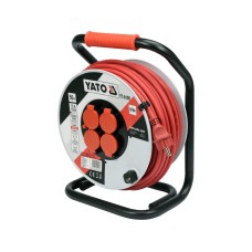 PRZEDŁUŻACZ NA BĘBNIE PLASTIKOWYM 50 M, PRZEWÓD 3X2,5MM2 YT-8108