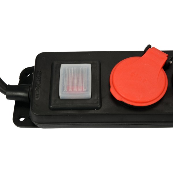 PRZEDŁUŻACZ LISTWA ZASILAJĄCA WARSZTATOWA IP 44 CZTERY GNIAZDA Z UZIEMIENIEM WYŁĄCZNIK 3M 1,5MM2 YT-81241