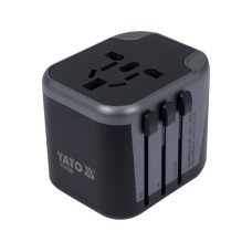 UNIWERSALNY ADAPTER PODRÓŻNY DO PONAD 150 KRAJÓW Z ŁADOWARKĄ 2 X USB 5V/2,4A YT-81301