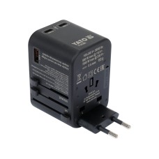 ADAPTER PODRÓŻNY DO PONAD 150 KRAJÓW USB-C PD 65W YT-81303