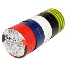 TAŚMY IZOLACYJNE 12MMX10MX0,13MM, MIX KOLORÓW, ZESTAW 10 SZT. YT-8156