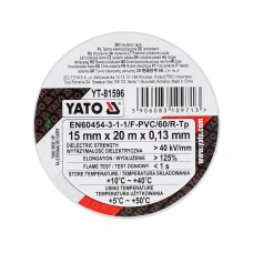 TAŚMA ELEKTROIZOLACYJNA 15MMX20MX0.13MM BIAŁA YT-81596