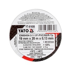 TAŚMA ELEKTROIZOLACYJNA 19MMX20MX0.13MM BIAŁA YT-81656