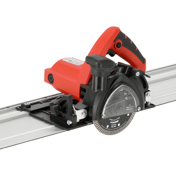 PRZECINARKA Z PROWADNICĄ 125MM 1400W DO GRESU, Z FUNKCJĄ FAZOWANIA PŁYTEK ORAZ PRZYŁĄCZEM DO ODKURZACZA YT-821591