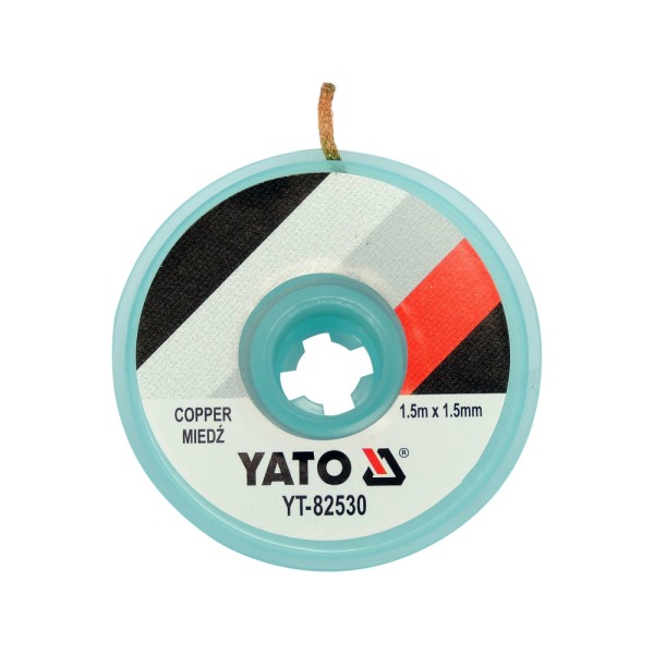 TAŚMA ROZLUTOWNICZA PLECIONKA MIEDZIANA 1.5MM X 1,5M YT-82530