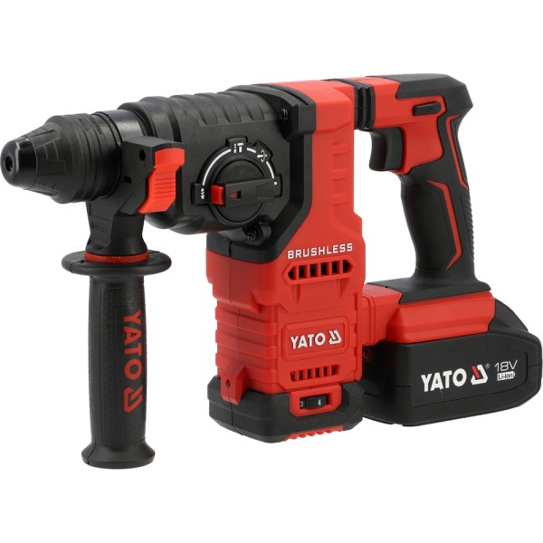 MŁOTOWIERTARKA 18V + 2X4AH (BL MOTOR) SILNIK BEZSZCZOTKOWY, 2 AKUMULATORY 4 YT-827724