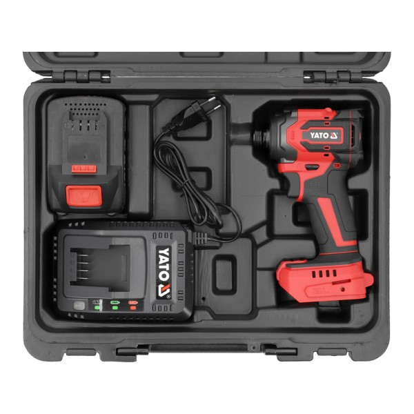 ZAKRĘTARKA UDAROWA 18V,  1/4'', 230 NM - AKUMULATOR 4 AH YT-82798