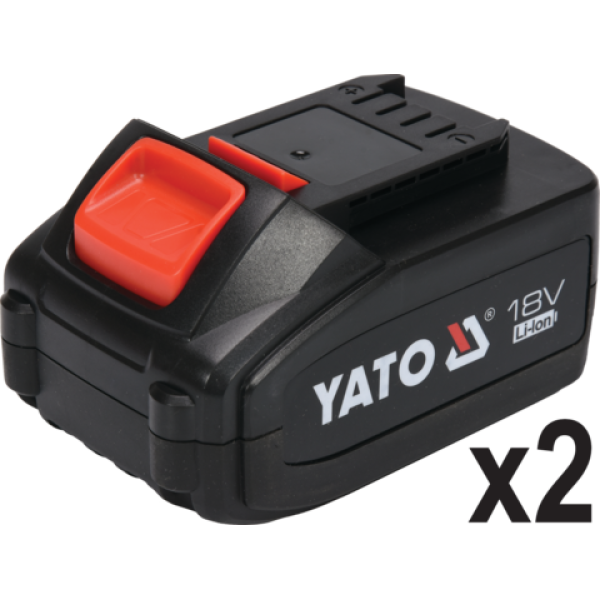 ZESTAW YATO 18V: KLUCZ UDAROWY 1/2'' 700 NM, NASADKI - DWA AKUMULATORY 3AH YT-82807