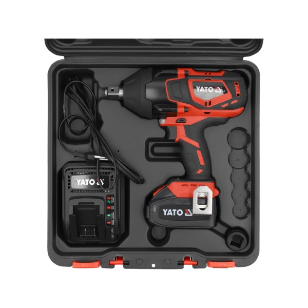 KLUCZ UDAROWY BEZSZCZOTKOWY 18V, 3/4'', 2000NM - AKUMULATOR 4 AH YT-828075