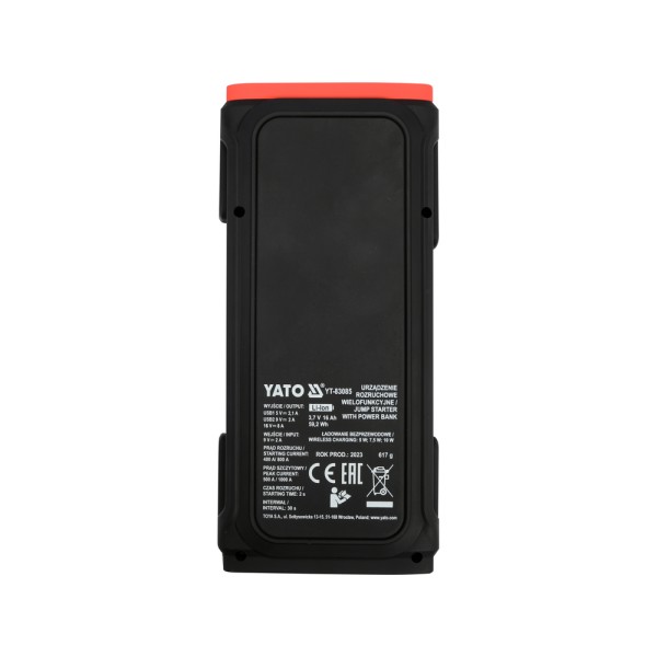 URZĄDZENIE ROZRUCHOWE/POWER BANK 16000MAH Z WYŚWIETLACZEM LCD I ŁADOWANIEM INDUKCYJNYM YT-83085