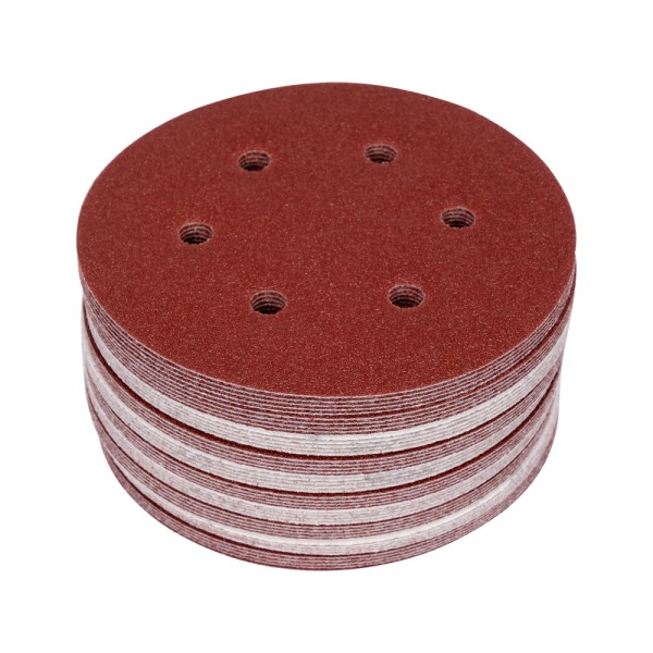 KRĄŻEK ŚCIERNY NA RZEP, 6 OTWORÓW, P60 150 MM / 50 SZT. YT-834582