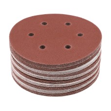 KRĄŻEK ŚCIERNY NA RZEP, 6 OTWORÓW, P80 150 MM / 50 SZT. YT-834583