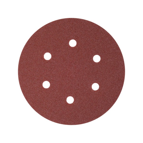 KRĄŻEK ŚCIERNY NA RZEP, 6 OTWORÓW, P100 150 MM / 50 SZT. YT-834584