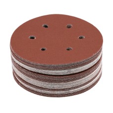 KRĄŻEK ŚCIERNY NA RZEP, 6 OTWORÓW, P120 150 MM / 50 SZT. YT-834585