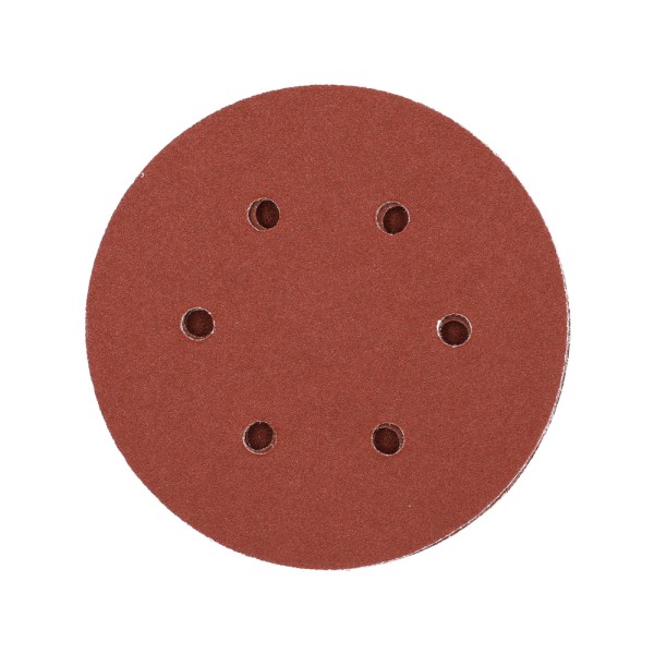KRĄŻEK ŚCIERNY NA RZEP, 6 OTWORÓW, P120 150 MM / 50 SZT. YT-834585