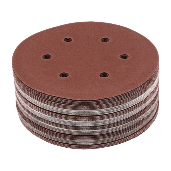 KRĄŻEK ŚCIERNY NA RZEP, 6 OTWORÓW, P150 150 MM / 50 SZT. YT-834586