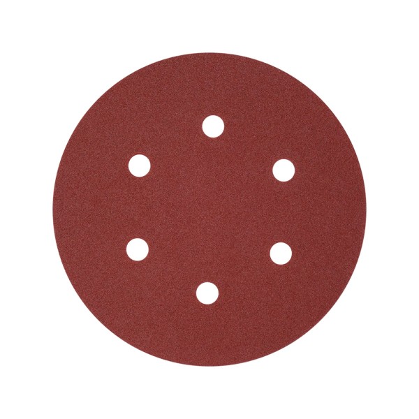 KRĄŻEK ŚCIERNY NA RZEP, 6 OTWORÓW, P180 150 MM / 50 SZT. YT-834587