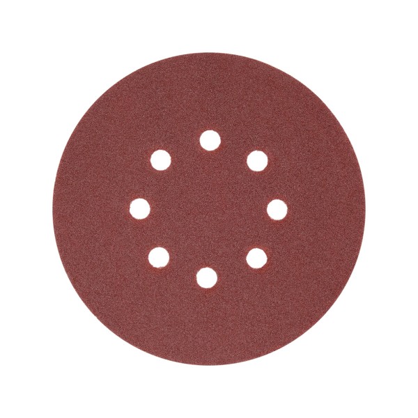 KRĄŻEK ŚCIERNY NA RZEP, 8 OTWORÓW, P120 150 MM / 50 SZT. YT-834595