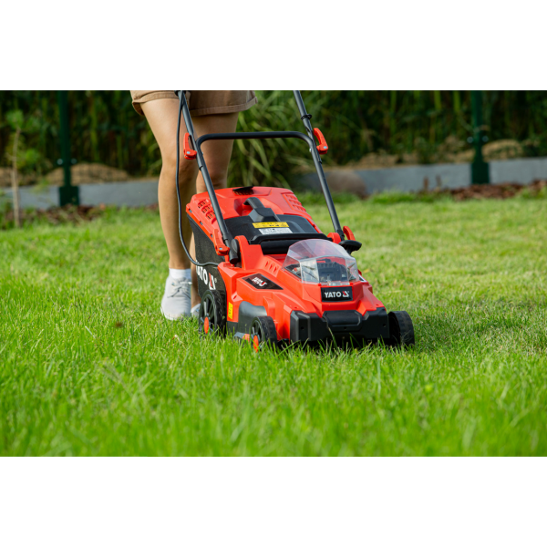 KOSIARKA AKUMULATOROWA 36V, 37 CM - DWA AKUMULATORY 4 AH, PODWÓJNA ŁADOWARKA YT-85222