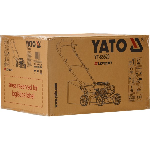 KOSIARKA SPALINOWA 41 CM BEZ NAPĘDU POJ 123 CM3 YT-85520