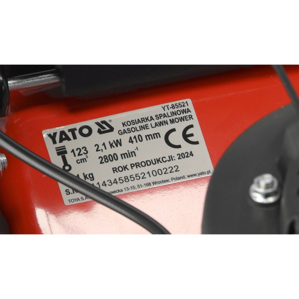 KOSIARKA SPALINOWA 41 CM Z NAPĘDEM POJ 123 CM3 YT-85521