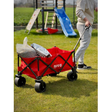 WÓZEK OGRODOWY TURYSTYCZNY SKŁADANY Z SZEROKIMI OPONAMI 100KG + MATA YT-86950