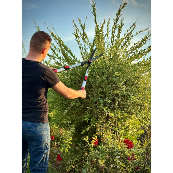 NOŻYCE DO ŻYWOPŁOTU PROSTE TELESKOPOWE ALUMINIOWE YT-88215