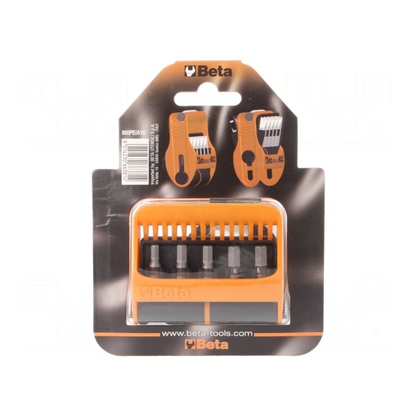 Zestaw narzędzi: końcówki wkrętakowe BETA 860PE/A10