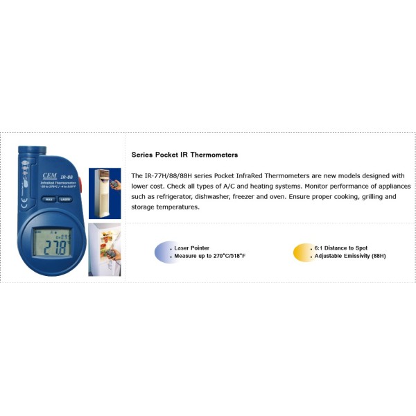 Pirometr CEM IR-88H (-20~+270°C)