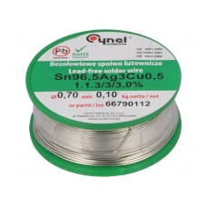 Cyna CYNEL SN96,5AG3CU0,5-1.1.3 Q 0.70MM 100G