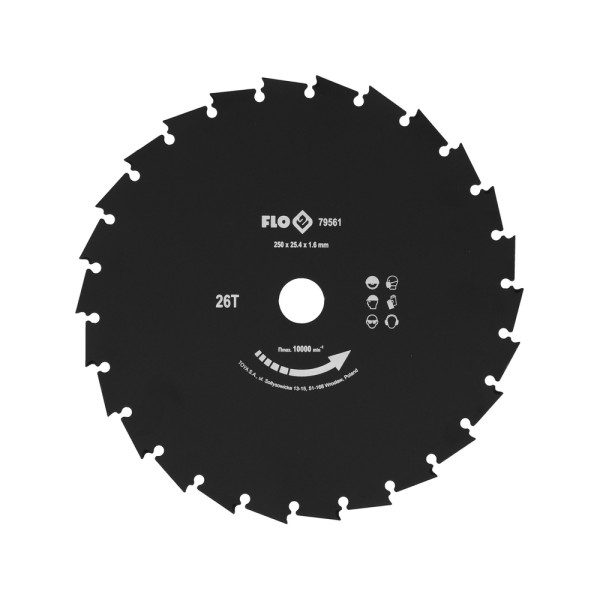 TARCZA TNĄCA Z ZĘBAMI PRZECINAKOWYMI DO KOSY 250 MM / 25,4 MM 79561