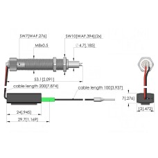 Sonda z końcówką znakującą INGUN ME-E-R2,0-08-053-2S-BL6V-42V