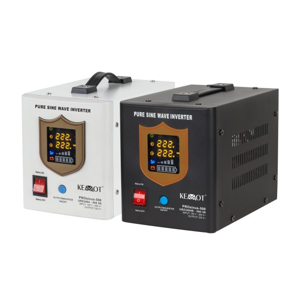 Zasilacz awaryjny KEMOT PROsinus-500  przetwornica z czystym przebiegiem sinusoidalnym i funkcją ładowania  12V 230V 500VA/300W
