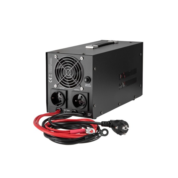 Zasilacz awaryjny KEMOT PROsinus-1000  przetwornica z czystym przebiegiem sinusoidalnym i funkcją ładowania  12V 230V 1000VA/700W - kolor czarny