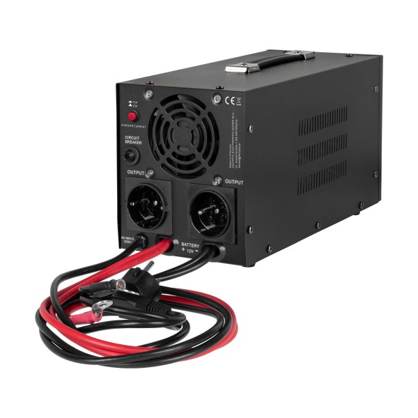 Zasilacz awaryjny KEMOT PROsinus-1000  przetwornica z czystym przebiegiem sinusoidalnym i funkcją ładowania  12V 230V 1000VA/700W - kolor czarny
