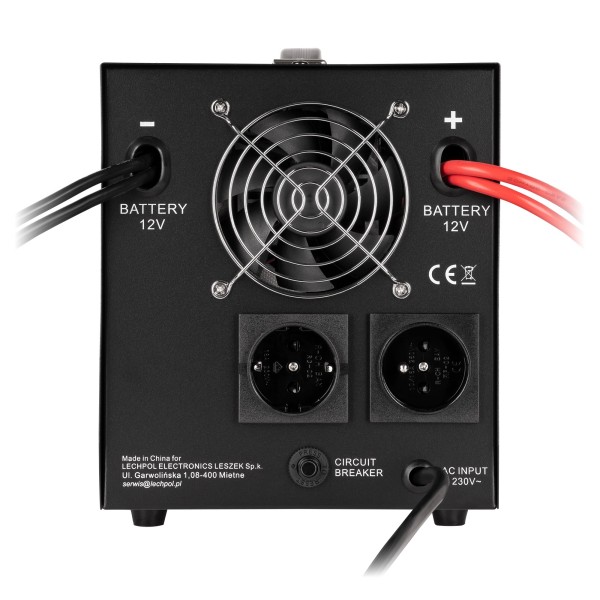 Zasilacz awaryjny KEMOT PROsinus-2000  przetwornica z czystym przebiegiem sinusoidalnym i funkcją ładowania  12V 230V 2000VA/1200W