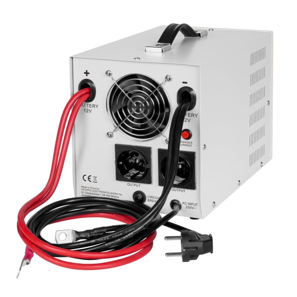 Zasilacz awaryjny KEMOT PROsinus-2000  przetwornica z czystym przebiegiem sinusoidalnym i funkcją ładowania  12V 230V 2000VA/1200W