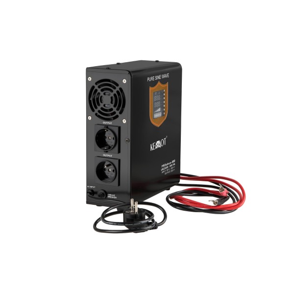 Zasilacz awaryjny naścienny KEMOT PROsinus-800 przetwornica z czystym przebiegiem sinusoidalnym i funkcją ładowania 12V 230V 800VA/500W