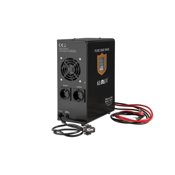 Zasilacz awaryjny naścienny KEMOT PROsinus-1000  przetwornica z czystym przebiegiem sinusoidalnym i funkcją ładowania  12V 230V 1000VA/700W