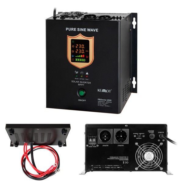 Przetwornica solarna naścienna ( inwerter )  KEMOT PROsolar-2500 ( 24V 230V 25000VA/1800W )