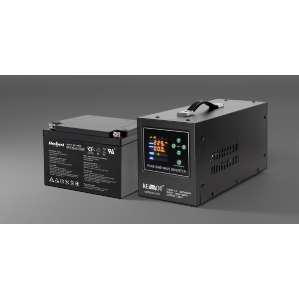 Zasilacz awaryjny KEMOT PROsinus-1500/24-LFP4  przetwornica z czystym przebiegiem sinusoidalnym i funkcją ładowania  24V 230V 1500VA/1050W