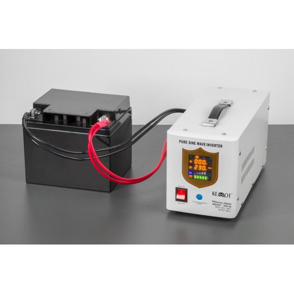 Zasilacz awaryjny KEMOT PROsinus-1500/24  przetwornica z czystym przebiegiem sinusoidalnym i funkcją ładowania  24V 230V 1500VA/1050W