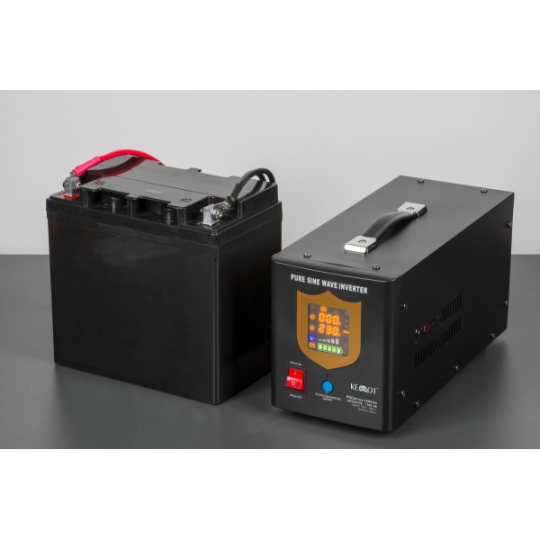 Zasilacz awaryjny KEMOT PROsinus-1500/24  przetwornica z czystym przebiegiem sinusoidalnym i funkcją ładowania  24V 230V 1500VA/1050W - kolor czarny