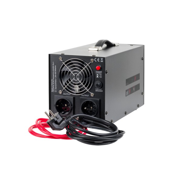 Zasilacz awaryjny KEMOT PROsinus-1500/24  przetwornica z czystym przebiegiem sinusoidalnym i funkcją ładowania  24V 230V 1500VA/1050W - kolor czarny