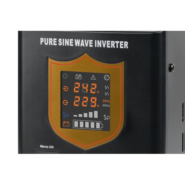 Zasilacz awaryjny KEMOT PROsinus-1500/24  przetwornica z czystym przebiegiem sinusoidalnym i funkcją ładowania  24V 230V 1500VA/1050W - kolor czarny