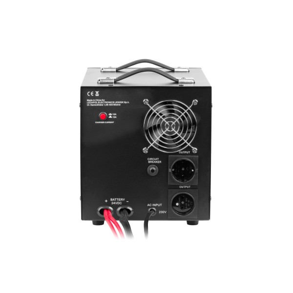 Zasilacz awaryjny KEMOT PROsinus-2000/24  przetwornica z czystym przebiegiem sinusoidalnym i funkcją ładowania  24V 230V 2000VA/1400W - kolor czarny