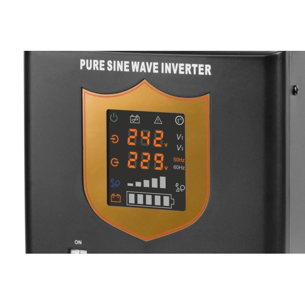 Zasilacz awaryjny KEMOT PROsinus-2000/24  przetwornica z czystym przebiegiem sinusoidalnym i funkcją ładowania  24V 230V 2000VA/1400W - kolor czarny